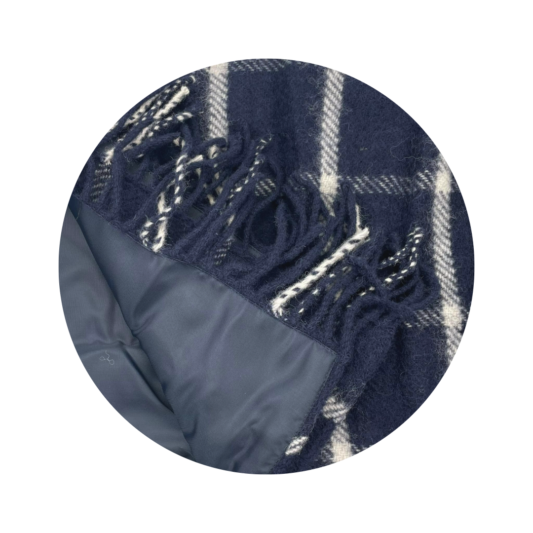 Housse de pique-nique Polo Blue-Wool-Waterproof-145x183cm à carreaux-Tweedmill