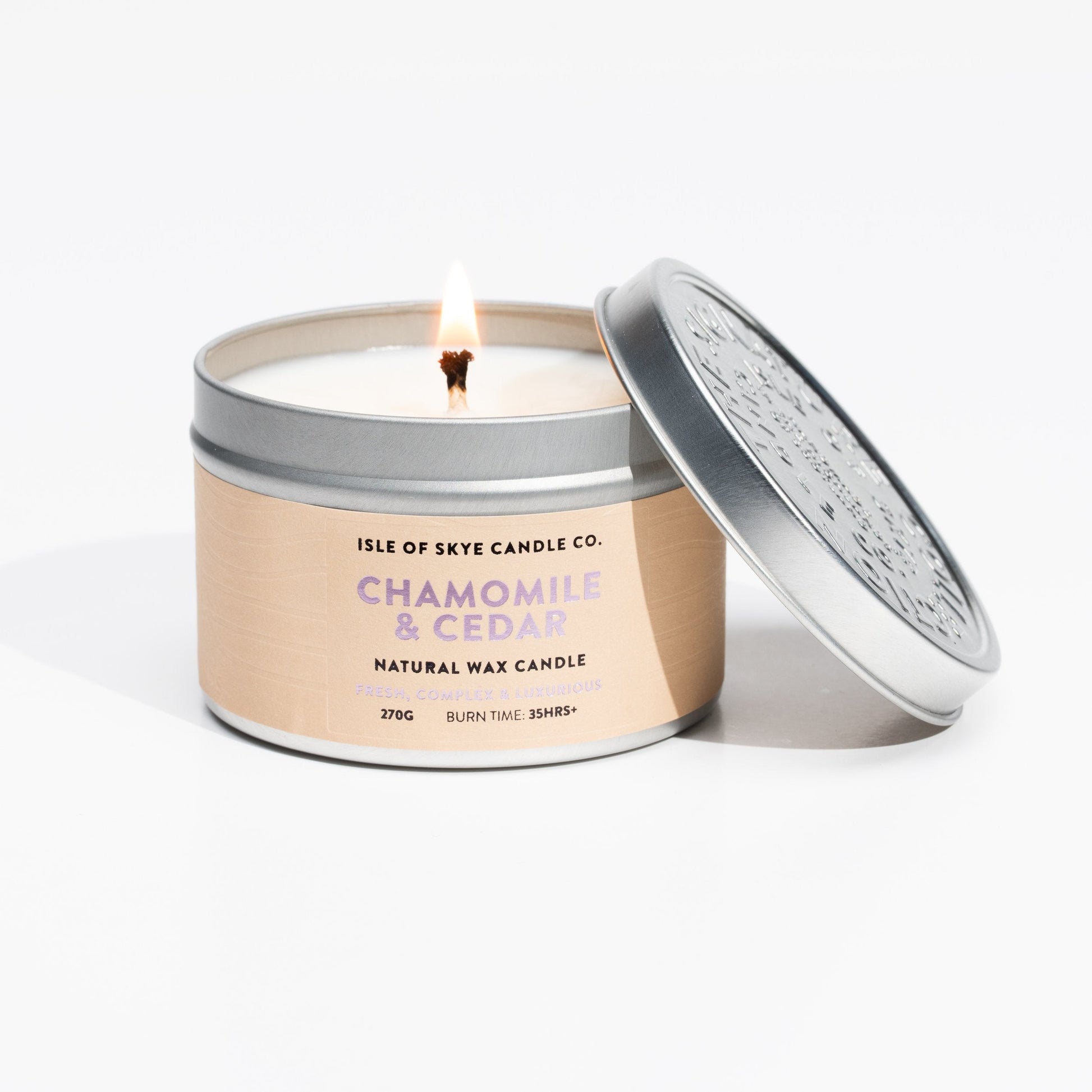 Sojawaskaars Chamomile & Cedar Travel Container - Isle of Skye Candle Company