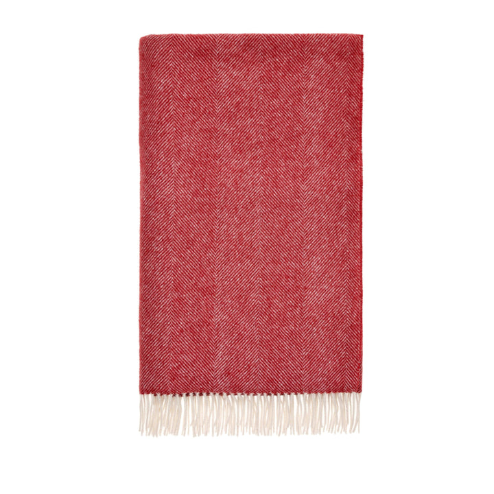 Xadrez espinha de peixe vermelho - Shetland Lambswool - 140x185 - Bronte by Moon Scotland