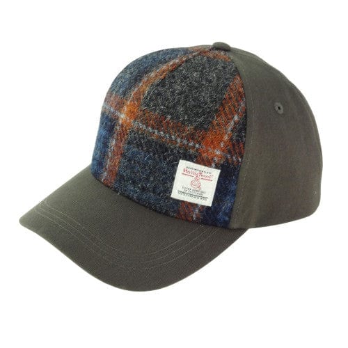 MoodCompanyNL - Baseball Cap Grijs en Roestbruin (Grey and Rust overcheck) - one size - Harris Tweed - Glen Appin of Scotland - 5060959022350
