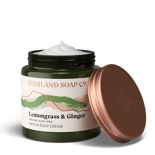Mood Company - Biologische Hand- & Bodycrème 120ml - Lemongrass & Ginger - Highland Soap Company - 