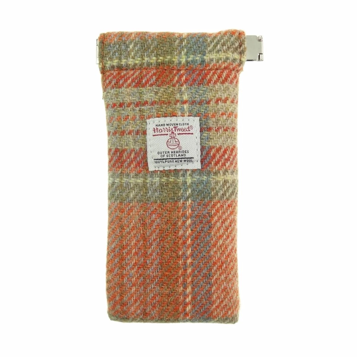 Brillenetui Oranje Stewart - Harris Tweed - Metalen Clip - Glen Appin of Scotland by MoodCompanyNL