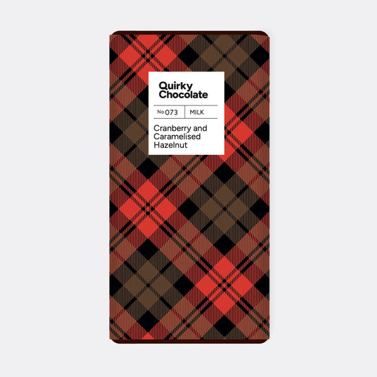 Mood Company - Chocoladereep Cranberry & Gekarameliseerde Hazelnoot – 100g Handgemaakt in Schotland - 5060250702739