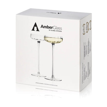 Mood Company - Cocktail & Champagne glas CG100 - Set van 2 - Handgemaakt – Amber Glass - 5903940034089