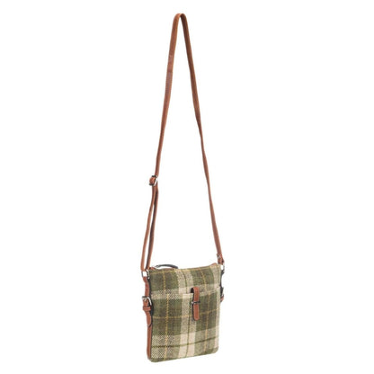 MoodCompanyNL - Crossbody Tas Lichtgroene Tartan & Leer | Das Impex - 5056703024497