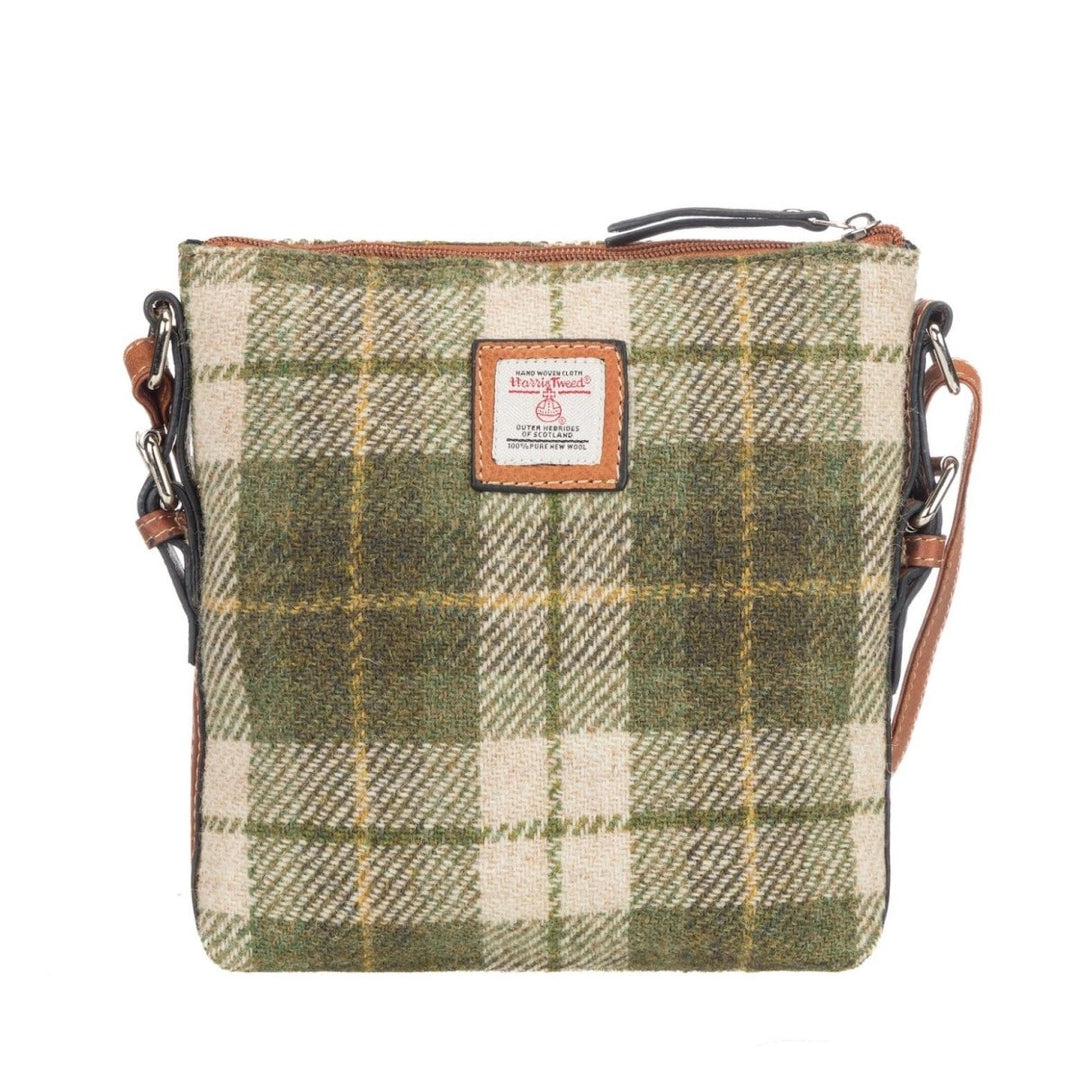 MoodCompanyNL - Crossbody Tas Lichtgroene Tartan & Leer | Das Impex - 5056703024497
