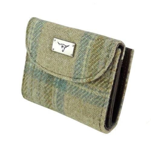 Dames Portemonnee Jura Beige Stewart en zacht Groen - Harris Tweed - Glen Appin of Scotland by MoodCompanyNL