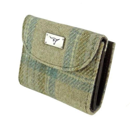Dames Portemonnee Jura Beige Stewart en zacht Groen - Harris Tweed - Glen Appin of Scotland by MoodCompanyNL