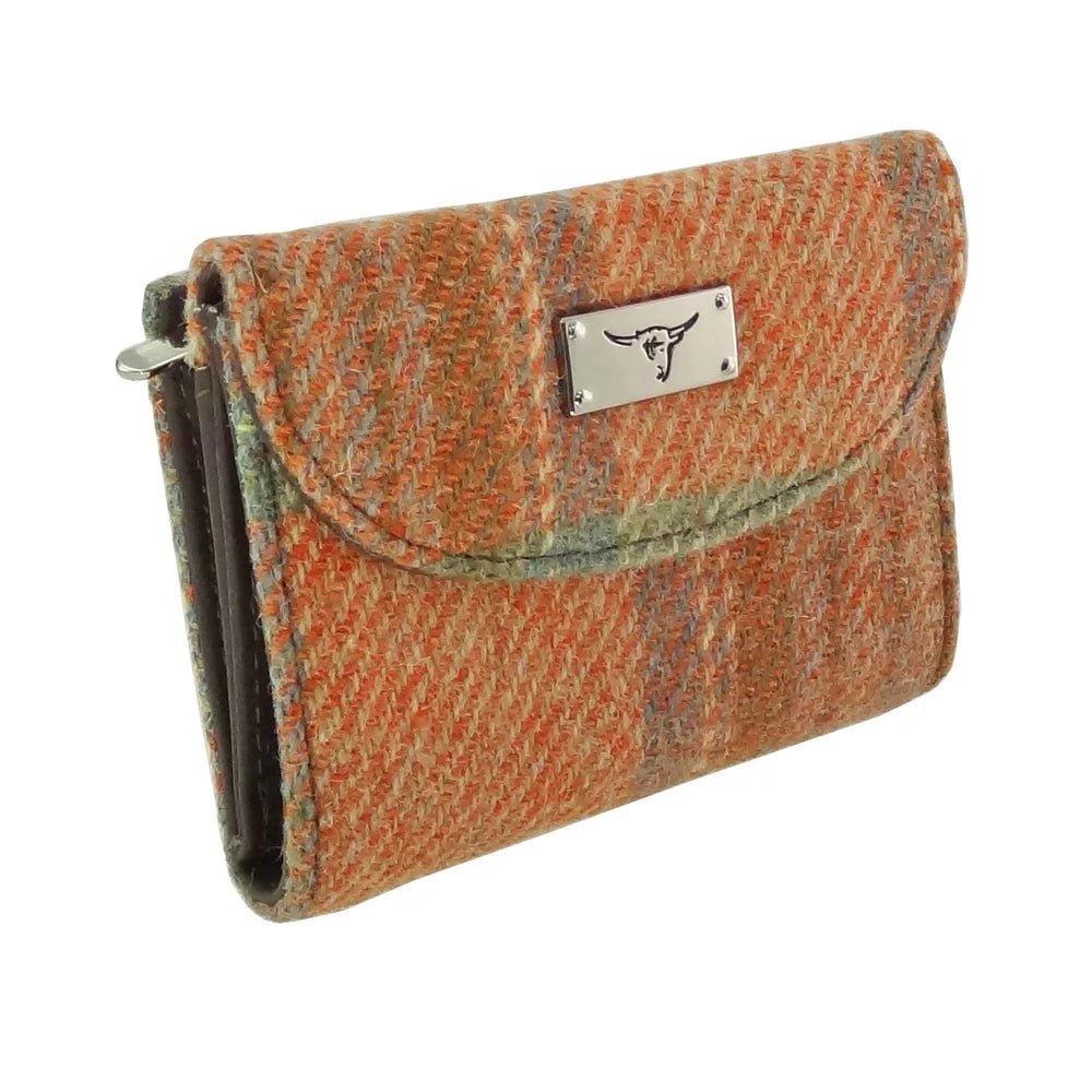 Mood Company - Dames Portemonnee Jura Burnt Orange Check Harris Tweed - 5061035012920