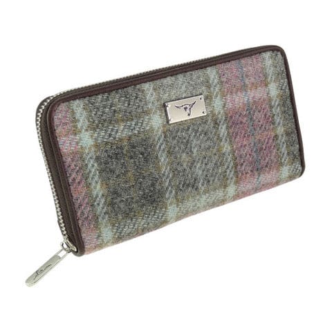 MoodCompanyNL - Dames Portemonnee Staffa Zacht Roze Buchanan - Harris Tweed - muntvak met rits - Glen Appin of Scotland - 5060959027775
