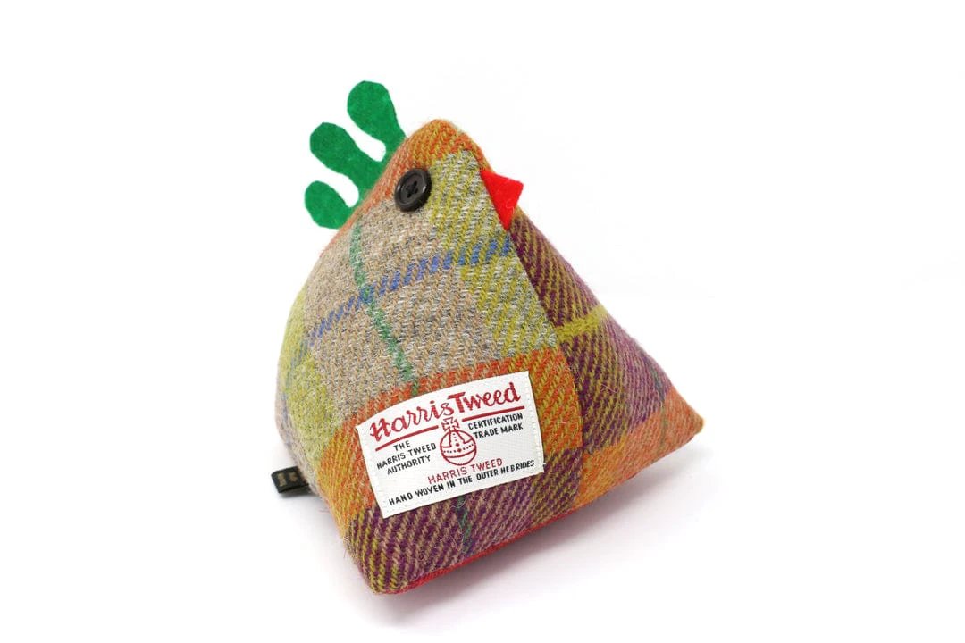 Deurstopper Kip Purple/orange - Harris Tweed - Handgemaakt - Caroline Wolfe Murray Scotland by MoodCompanyNL
