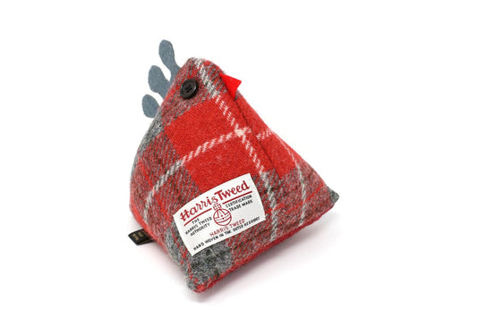 MoodCompanyNL - Deurstopper Kip Red/Grey - Harris Tweed - Handgemaakt - Caroline Wolfe Murray Scotland - 6095646095088