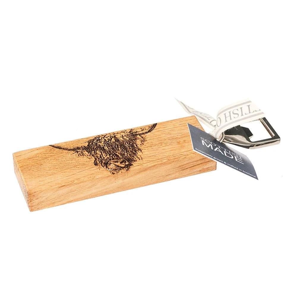 Flesopener Schotse Hooglander - Gegraveerd - Scottish Made by MoodCompanyNL