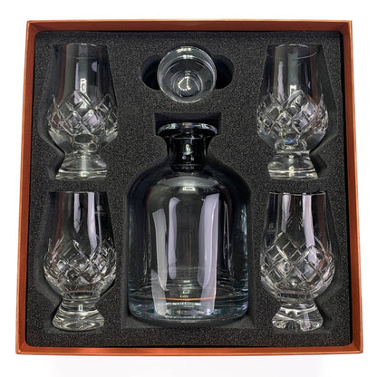 MoodCompanyNL - Geschenkset Karaf Iona en 4 Cut Whiskyglazen - Geschenkverpakking - Loodkristal - Glencairn Crystal Scotland - 6151208234224