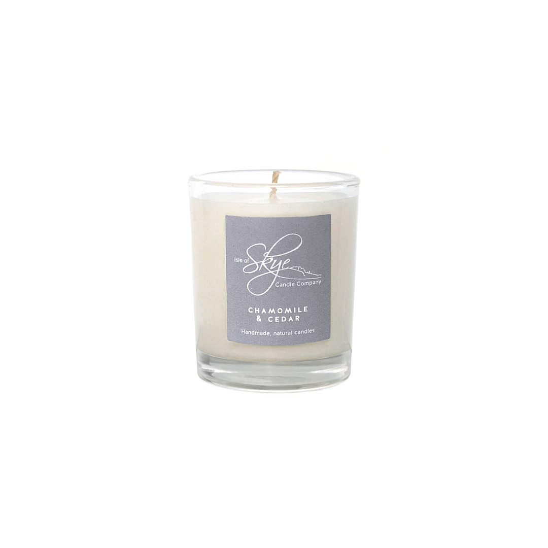 MoodCompanyNL - Geurkaars Kamille en Cederhout Mini - 20 uur - Sojawas - Isle of Skye Candle - 6095642351348