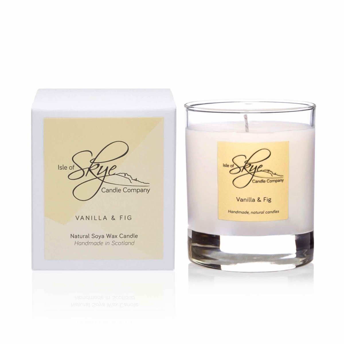 MoodCompanyNL - Geurkaars Vanille en Vijg Small - 30 uur - Sojawas - Isle of Skye Candle - 5060346380322