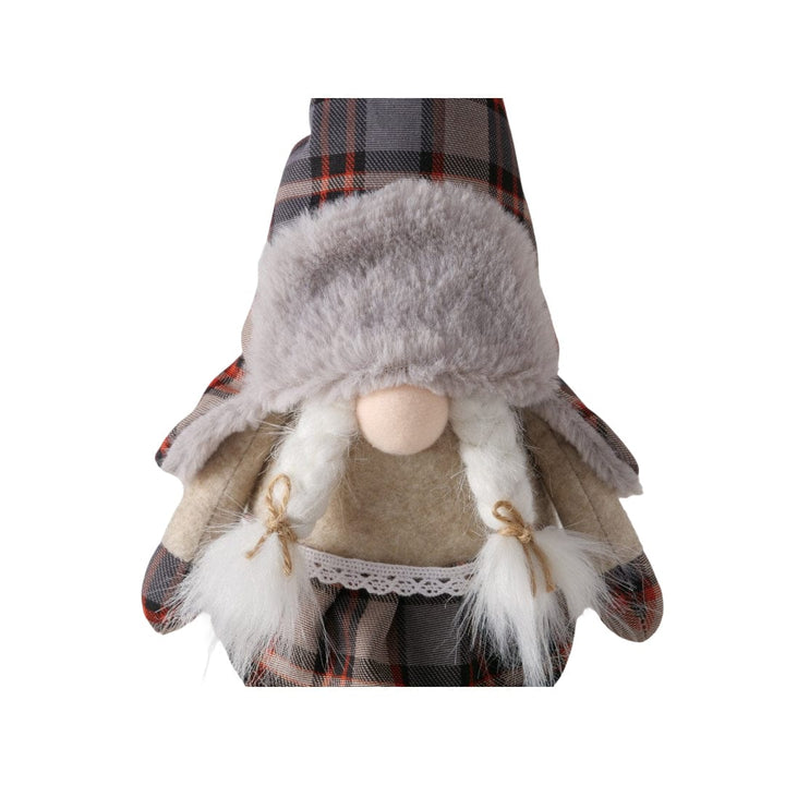 Mood Company - Gnoom met bungelbenen - tartan - 23x14x43 cm - 2 varianten - Boltze - 6151209829825