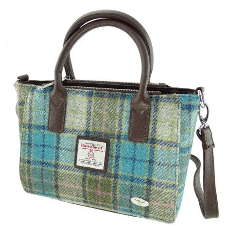 MoodCompanyNL - Handtas Brora Turquoise - Ritssluiting - Draagband - Harris Tweed - Glen Appin of Scotland - 5060959020127