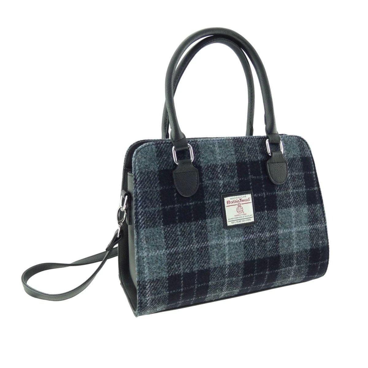 Handtas Findhorn Grijs Zwart Tartan - Stevig - Draagband - Harris Tweed - Glen Appin of Scotland by MoodCompanyNL
