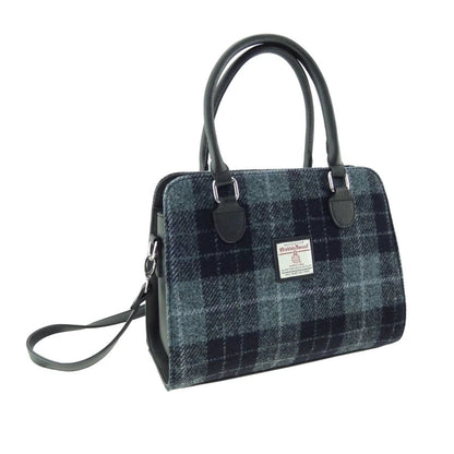 Handtas Findhorn Grijs Zwart Tartan - Stevig - Draagband - Harris Tweed - Glen Appin of Scotland by MoodCompanyNL