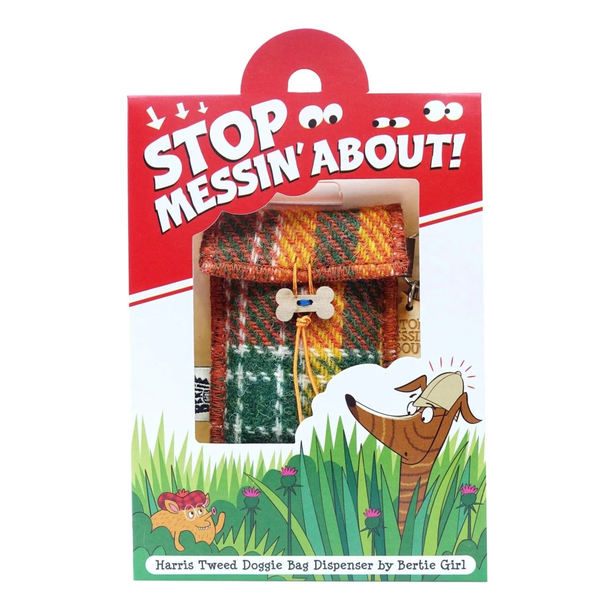 Harris Tweed Houder voor hondenpoep zakjes Oranje by MoodCompanyNL