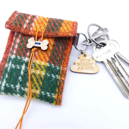 Harris Tweed Houder voor hondenpoep zakjes Oranje by MoodCompanyNL