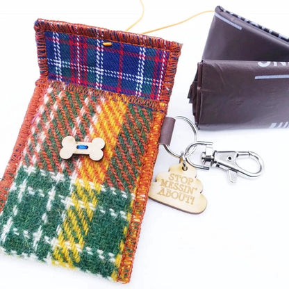 Harris Tweed Houder voor hondenpoep zakjes Oranje by MoodCompanyNL