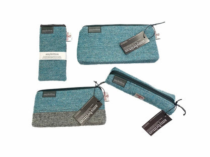 Harris Tweed Make-up tas Groenblauw by MoodCompanyNL