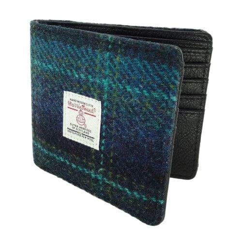 Heren Portemonnee Mull Blauw en Turquoise Geruit - Harris Tweed - Glen Appin of Scotland by MoodCompanyNL