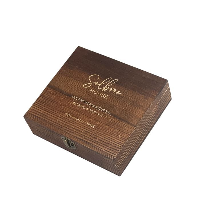 MoodCompanyNL - Heupfles Golfsport - Luxe Set - RVS - Gegraveerd - Selbraehouse Scotland - 5060949556636