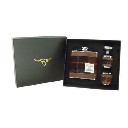Heupfles Roestbruin - Luxe Set - Harris Tweed - Glen Appin of Scotland by MoodCompanyNL