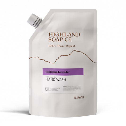 Highland Lavender navulzak handzeep 1L - nieuwe verpakking