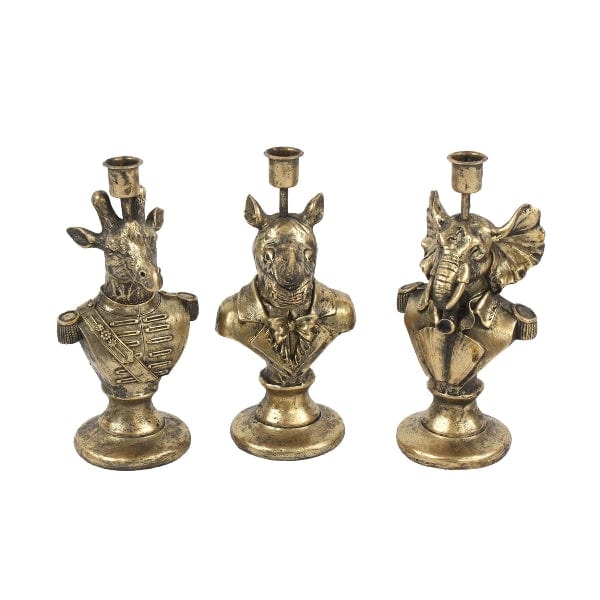 MoodCompanyNL - Kaarsenhouder Generaal goud - 3 stuks - 23,5 cm Hoog - Werner Voss - 4030673494918