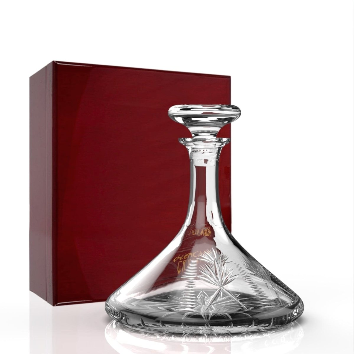 MoodCompanyNL - Karaf Bothwell - 1250 ml - Loodkristal - Scheepskaraf in luxe houten doos - Glencairn Crystal Scotland - 5060025550459