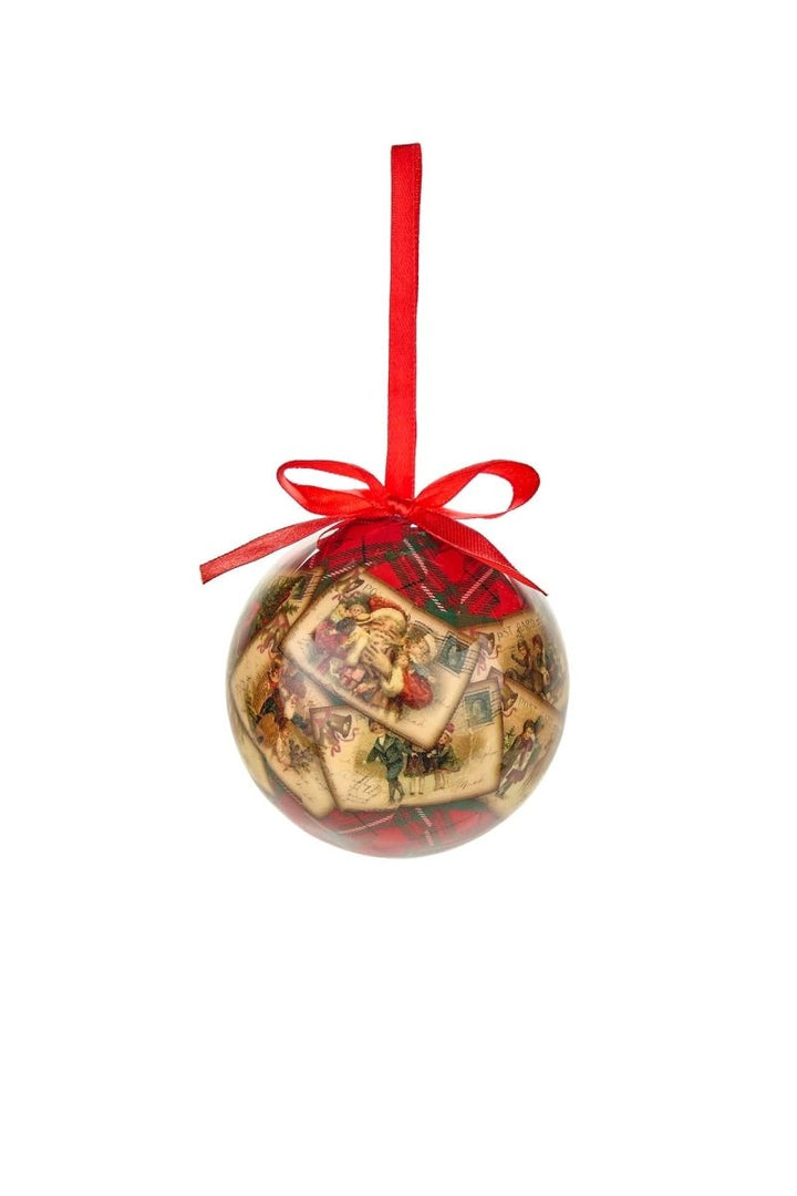 Mood Company - kerstballen in tartan opbergdoos - 7,5 cm - 8 stuks - 8054042066410