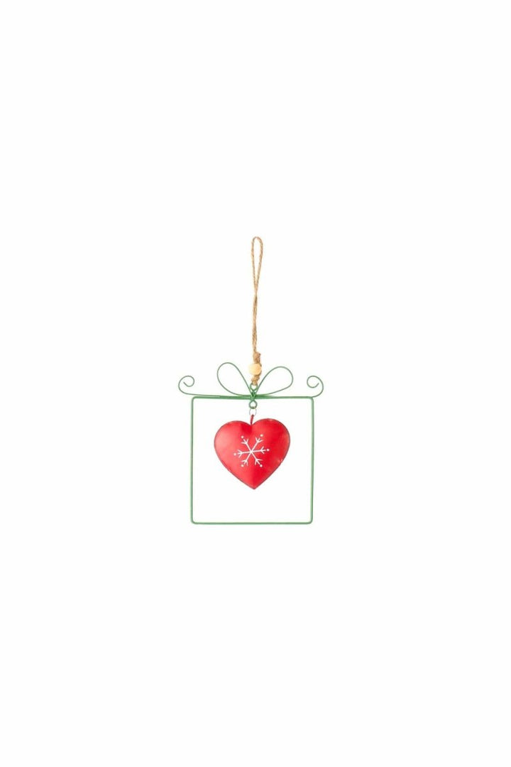Mood Company - kerstboomhanger metaal - set van 2 - rood en groen - 10 en 13 cm - nuvole distoffa - 8059037623357