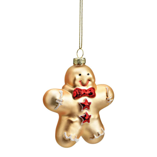 Kerstboomhanger peperkoek- glas - kleur champagne - (B/H/D) 8x10x3cm by MoodCompanyNL