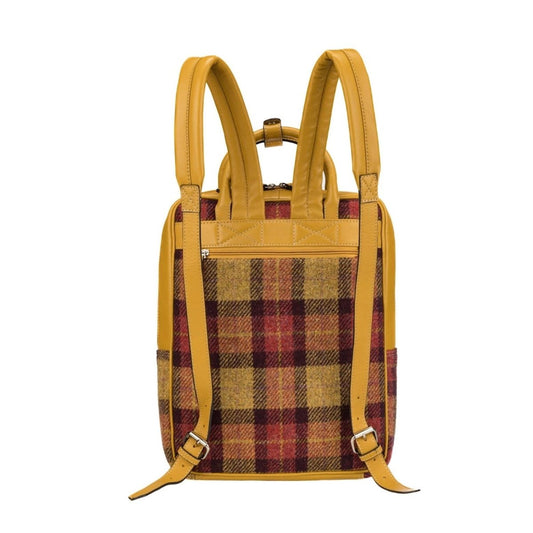 MoodCompanyNL - Large Rugzak Geel - Rood Tartan & Leer | Das Impex - 506703022868