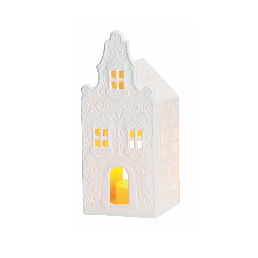 MoodCompanyNL - Lichthuisje wit - porselein - 3 stuks - (B/H/D) 7x16x7cm - Wurm - 4007698610524