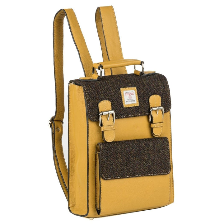 MoodCompanyNL - Medium Rugzak Donkerbruin & Geel Leer | Das Impex - 5056703012883