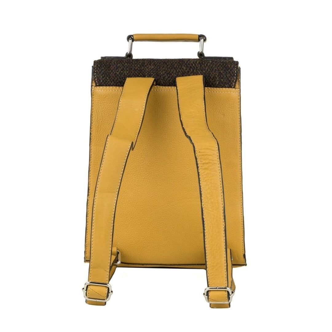 MoodCompanyNL - Medium Rugzak Donkerbruin & Geel Leer | Das Impex - 5056703012883