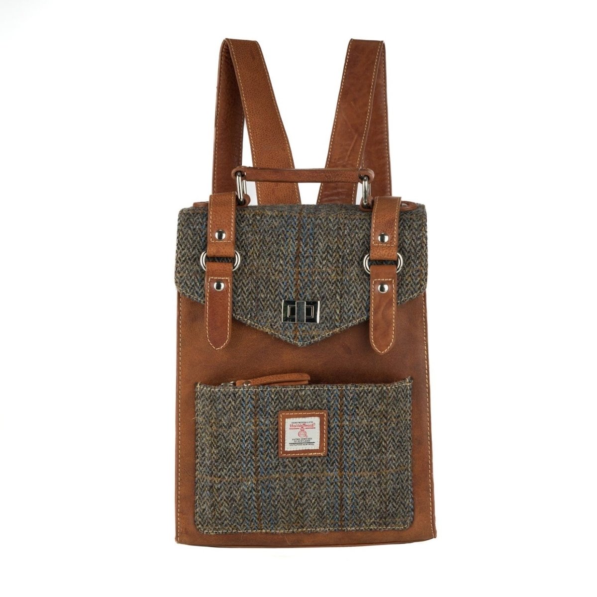 MoodCompanyNL - Medium Rugzak Tweed & Leer | Draaisluiting & Stijl | Das Impex - 5056703016041