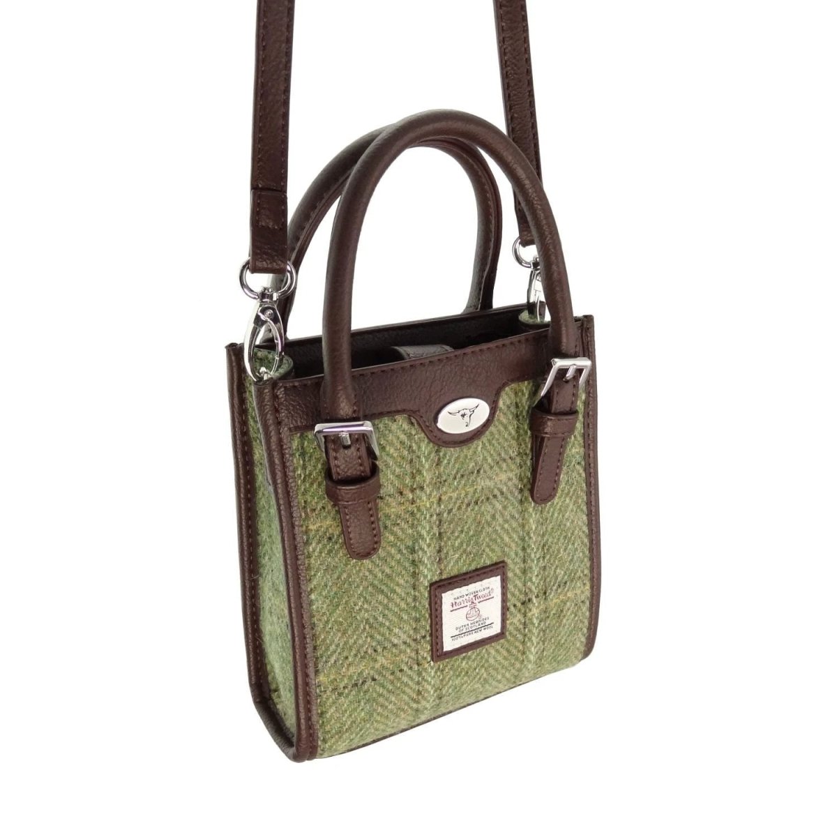 Mood Company - Mini Handtas Keltie Groen Visgraat - Schouderband - Harris Tweed - Glen Appin of Scotland - 5061035014375