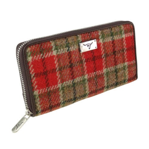 Mood_Company Dames Portemonnee Staffa Rood Groen Tartan - Harris Tweed - muntvak met rits - Glen Appin of Scotland