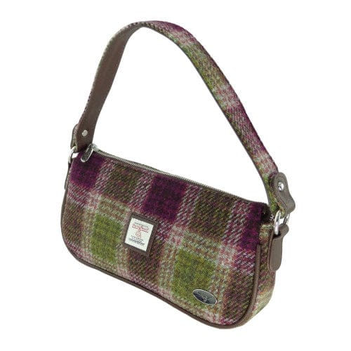 Mood_Company Handtas Duchray Heide Paars met Groen Geruit (Heather Check) - Clutch - Harris Tweed - Glen Appin of Scotland