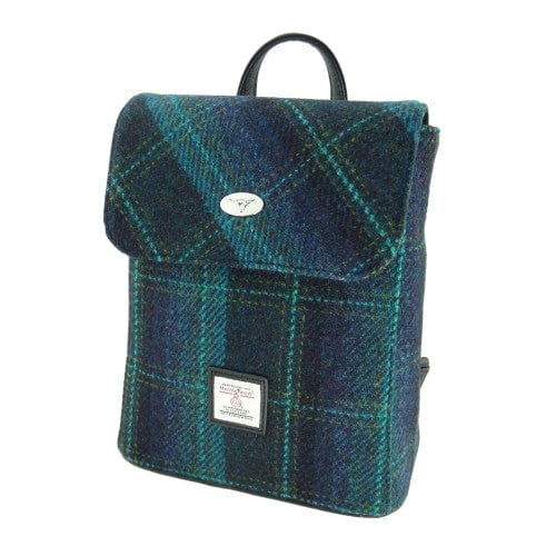 Mood_Company Harris Tweed Mini Rugzak Tummel Blauw met Turquoise