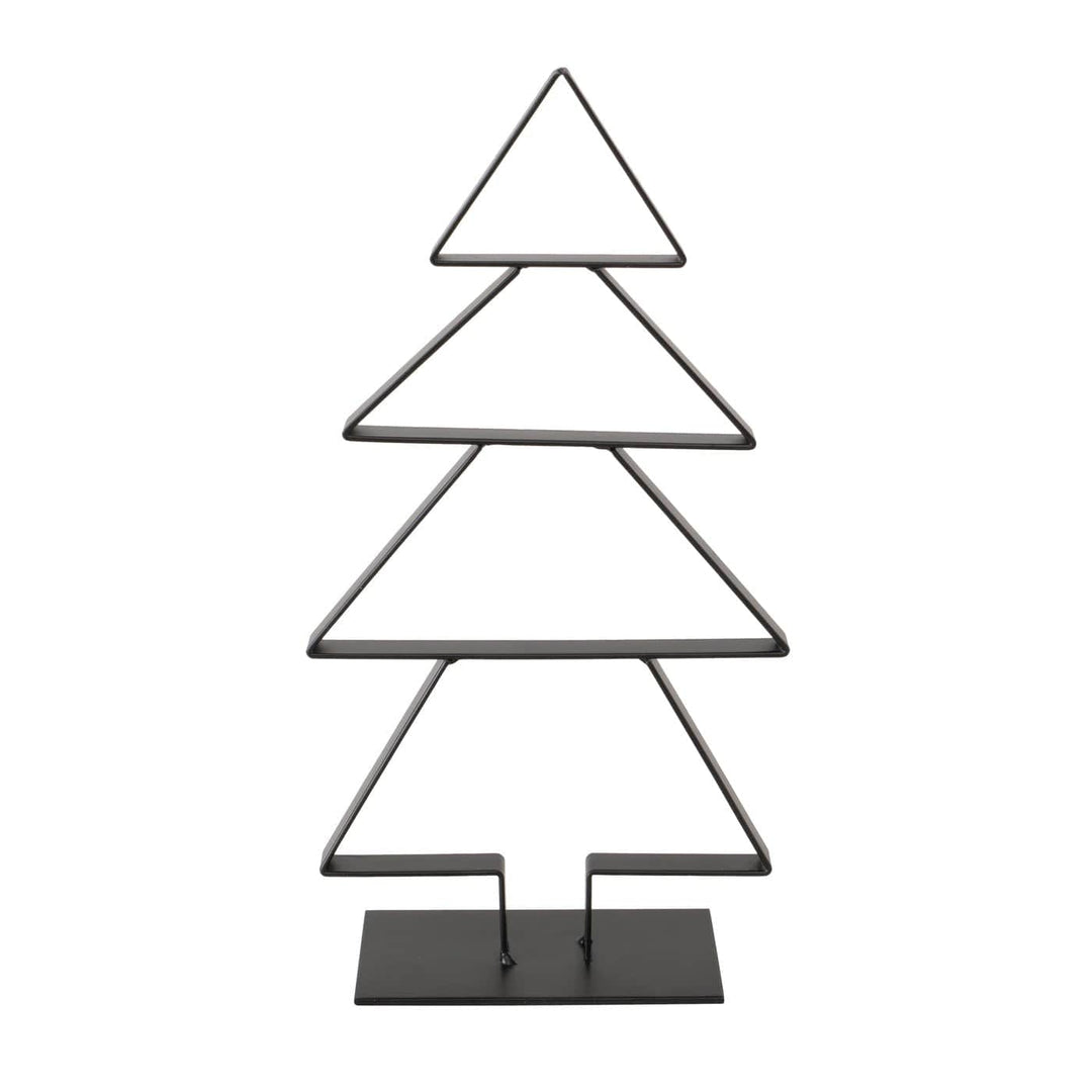 Mood_Company Kerstbomen set zwart metaal - 23 cm en 16,5 cm hoog - set van 2