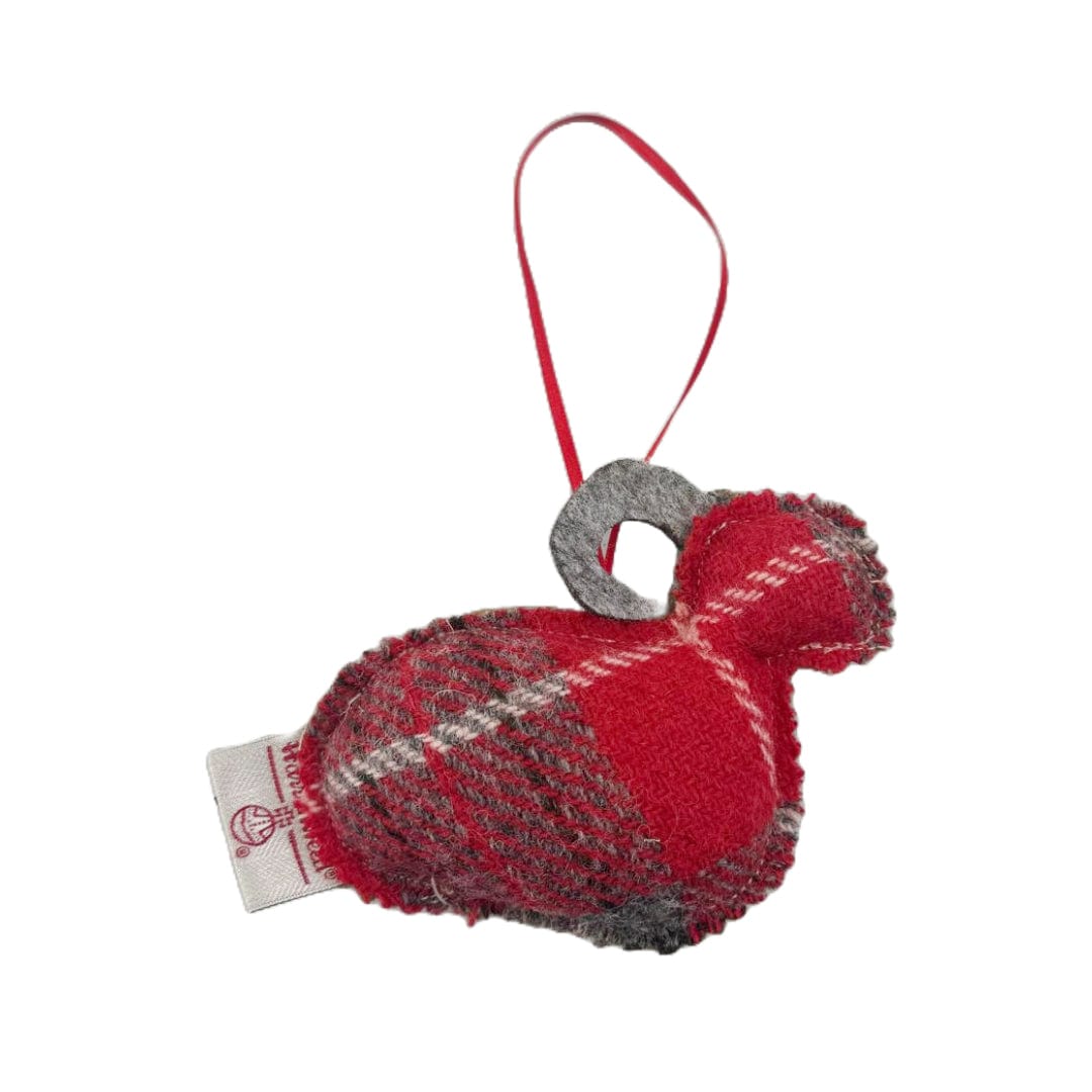 Mood_Company Kerstboomhanger tartan - schaap - rood - Caroline Wolff Murray