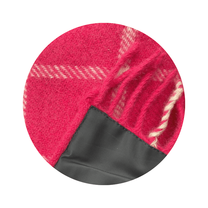 Mood_Company Picknickkleed Polo Geruit Roze - Wol - Waterdicht - 145x183cm - Tweedmill