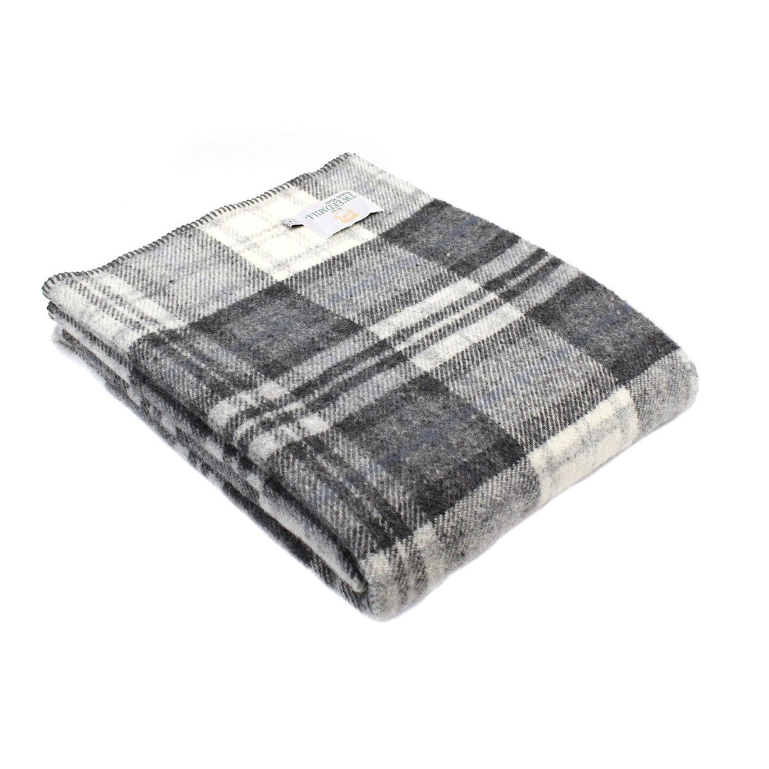 Mood_Company Plaid zonder franje Cottage Grijs - 150x183 - Nieuw Wol - Tweedmill UK